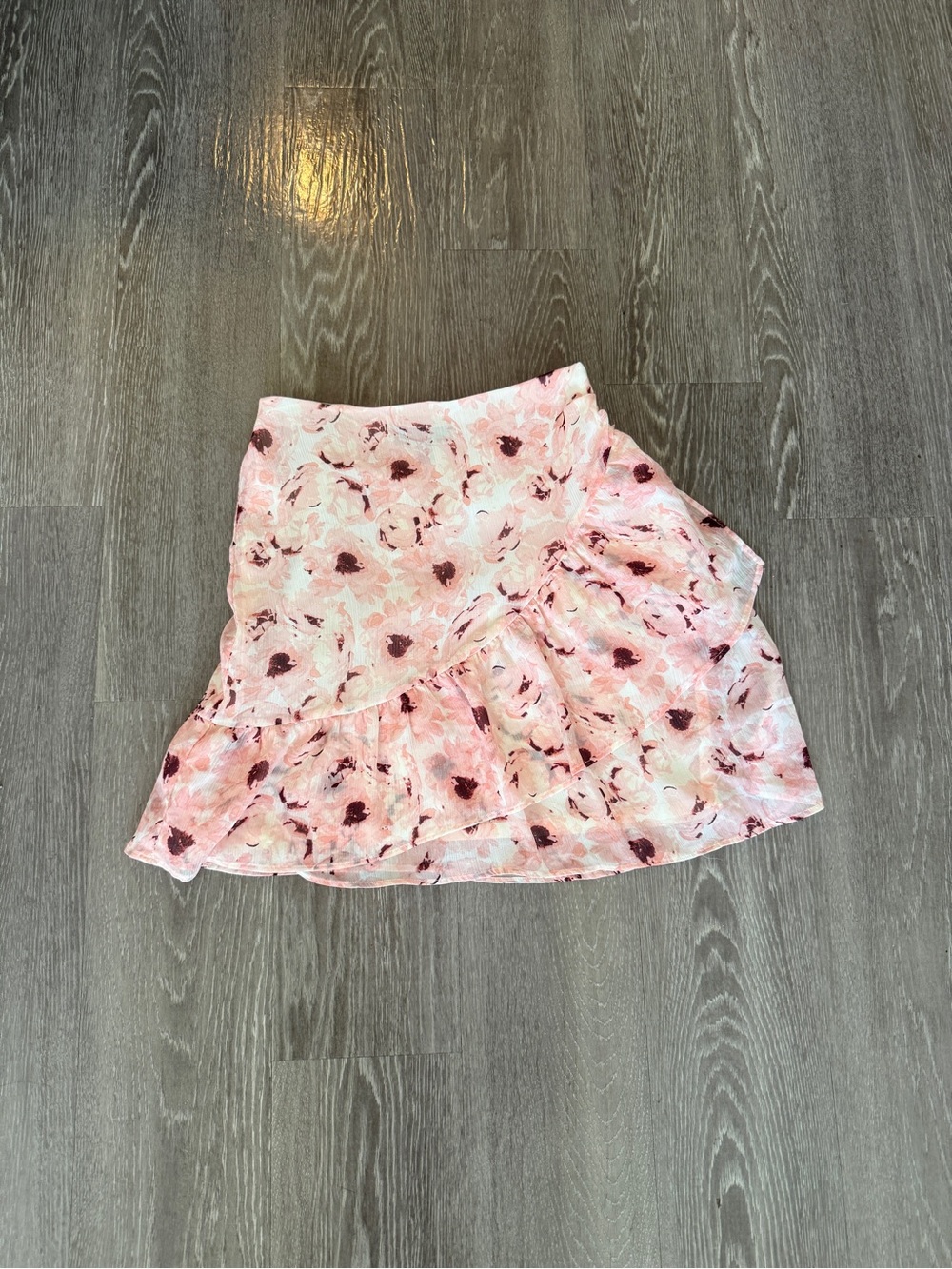 Express Pink Floral Ruffle Mini Skirt size 00